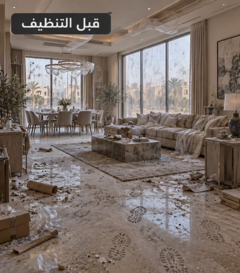 صورة الشقة قبل التنظيف تنظيف شقة قبل السكن في حي الملقا الرياض